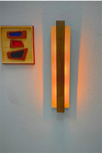 Aplik lamba Modern Aplik modelleri ve Duvar Aplikleri Marimolux 63cm Ceviz Amber Led