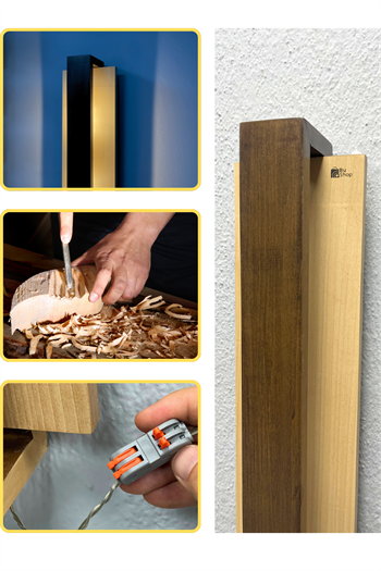 Aplik lamba Modern Aplik modelleri ve Duvar Aplikleri Marimolux 63cm Ceviz Amber Led