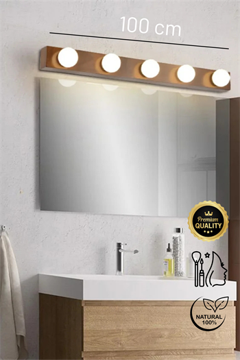 Ahşap Aplik Makyaj Masası Aydınlatması Masa Aplik Ayna Üstü Aplik ikili set