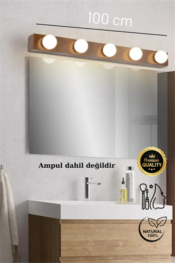 Ahşap Aplik Makyaj Masası Aydınlatması Masa Aplik Ayna Üstü Aplik ikili set