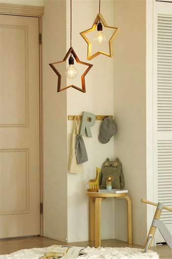 Ahşap Avize Dekoratif 2 li Set Ahşap Rustik Bohem Dekor Ahşap Işık Aydınlatma Modern Star Trend Serisi