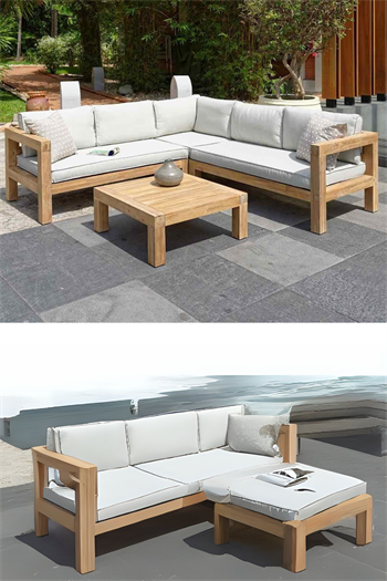 Ahşap Bahçe Köşe Takımı ve Ahşap Sehpa Seti Lignora Serisi