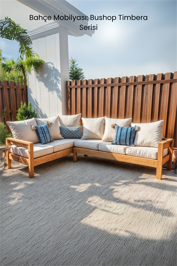 Ahşap Bahçe Köşe Takımı ve Ahşap Sehpa Seti Timbera Serisi