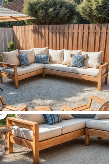 Ahşap Bahçe Köşe Takımı ve Ahşap Sehpa Seti Timbera Serisi