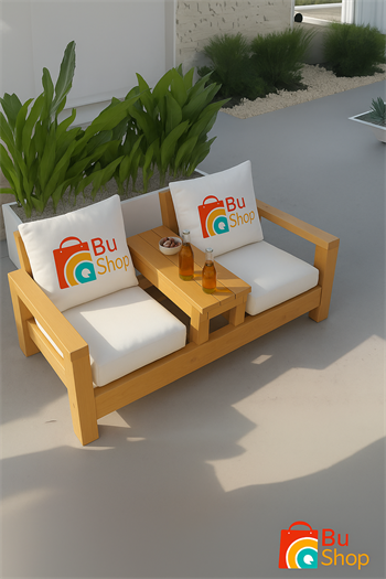 Ahşap Bahçe Mobilyası Ahşap Balkon Mobilyası Auralia İkili Koltuk