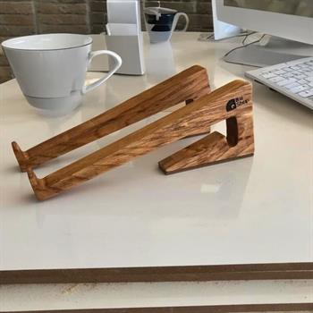 Ahşap Doğal Bilgisayar Laptop Tutucu Aparatı Yükseltici Soğutucu Standı Koyu kahverengi BuShop Çok Amaçlı 