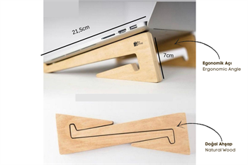 Ahşap Doğal Bilgisayar Laptop Tutucu Aparatı Yükseltici Soğutucu Standı BuShop Çok Amaçlı 