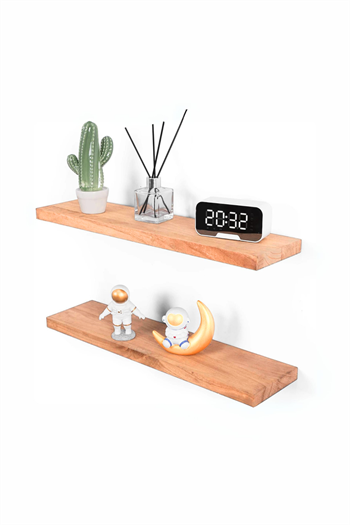 Ahşap Duvar raf 2li Set Çok amaçlı duvar deokratif ahşap raf düzenleyici raf duvar raflar kitaplık rafı  ahşap süs raf mutfak rafı, salon ahşap raf ahşap duvar raf kahverengi
