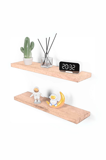 Ahşap Duvar raf 2li Set Çok amaçlı duvar deokratif ahşap raf düzenleyici raf duvar raflar kitaplık rafı  ahşap süs raf mutfak rafı, salon ahşap raf ahşap duvar raf model ham ahşap 