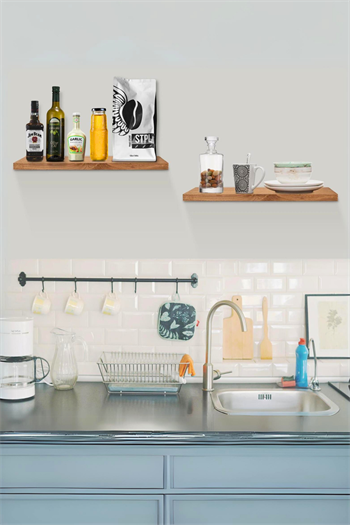 Ahşap Duvar raf 2li Set Çok amaçlı duvar deokratif ahşap raf düzenleyici raf duvar raflar kitaplık rafı  ahşap süs raf mutfak rafı, salon ahşap raf ahşap duvar raf Fındık  