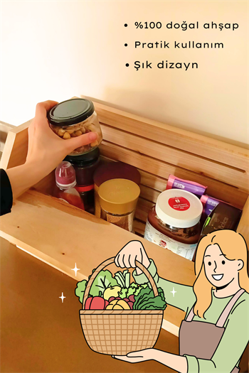 Ahşap Kasa Ahşap Organizer Ahşap düzenleyici Mutfak Organizeri çok amaçlı Sunumluk