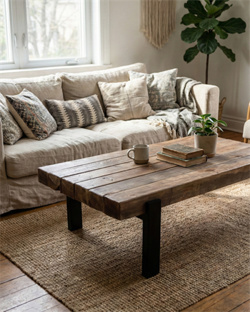 Ahşap Kütük Sehpa Orta Sehpa ahşap Sehpa El Yapımı Masif Sehpa Talea Serisi