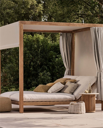 Ahşap Loca Çift Kişilik Şezlong  Ahşap Kamelya leon Serisi 