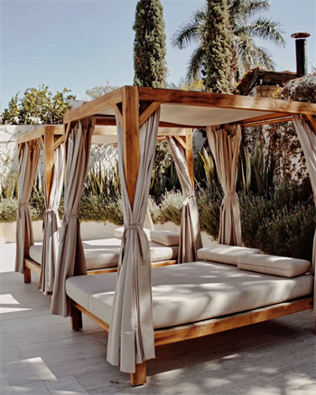 Ahşap Loca Çift Kişilik Şezlong Ahşap Kamelya Pro Bohem Serisi