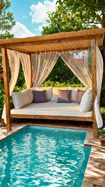 Ahşap Loca Çift Kişilik Şezlong  Ahşap Kamelya Kabana Gildora Loca Serisi