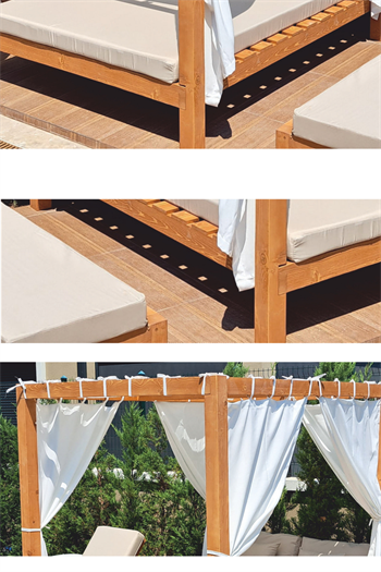 Ahşap Loca Şezlong Canary Serisi - Ahşap loca - Plaj şezlong