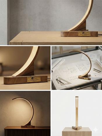 Masa Lambası – BUSHOP C Serisi Ahşap & Inox Limited Edition Çalışma Lambası