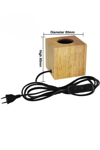 Ahşap Masa Lambası, Dekoratif Okuma Lambası, Ahşap Lamba, Bohem Dekoratif Led Lamba square serisi