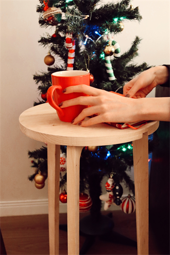 Ahşap sehpa TV sehpası Zigon sehpa, Yan sehpa Yuvarlak sehpa laptop sehpası 100% ahşap Tondo modeli