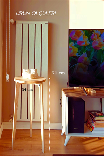 Ahşap sehpa TV sehpası Zigon sehpa, Yan sehpa Yuvarlak sehpa laptop sehpası 100% ahşap Tondo modeli