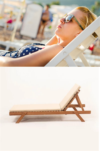 Ahşap şezlong Plaj Şezlongu Minderli Şezlong Havuz Şezlong Bushop Marimo 1