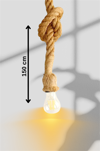 Antik Otantik Halat Sarkıt Ipli Tekli Avize 150cm