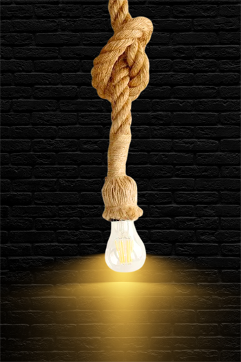 Antik Otantik Halat Sarkıt Ipli Tekli Avize 100cm