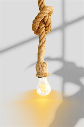 Antik Otantik Halat Sarkıt Ipli Tekli Avize 100cm