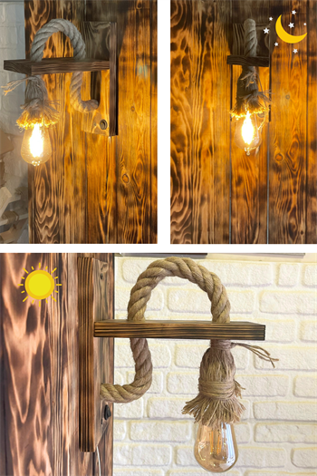 Aplik Ahşap Aç Kapa Düğmeli Aplik Duvar Lambası Cafe Restorant Butik Otel Ahşap Aplik Duvar Lambası