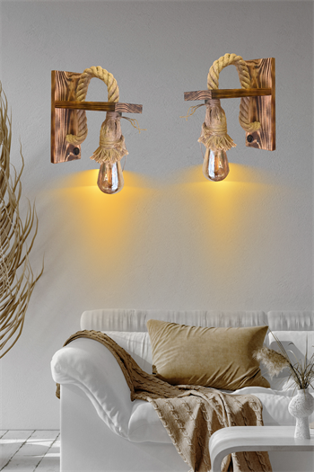 Aplik Ahşap Aplik Duvar Lambası Cafe Restorant Butik Otel Ahşap Aplik Duvar Lambası