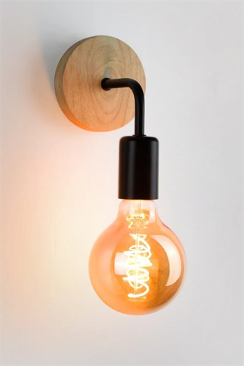 Aplik duvar lambası aplik E27 başucu Vintage aydınlatma ahşap aplik