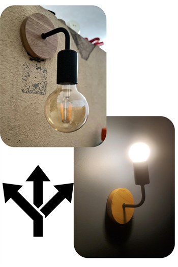 Aplik duvar lambası aplik E27 başucu Vintage aydınlatma ahşap aplik