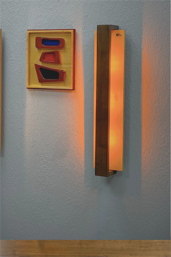 Aplik lamba Modern Aplik modelleri ve Duvar Aplikleri Marimolux 63cm Ceviz Amber Led