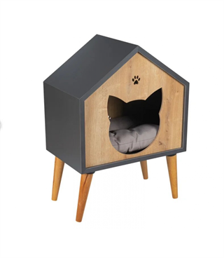 Ayaklı Kedi Evi Dekoratif ve rahat BuShop kedi köpek evi +Minder Hediyeli Yüksek kolay temizlik
