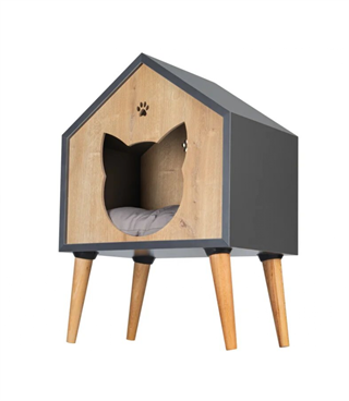 Ayaklı Kedi Evi Dekoratif ve rahat BuShop kedi köpek evi +Minder Hediyeli Yüksek kolay temizlik