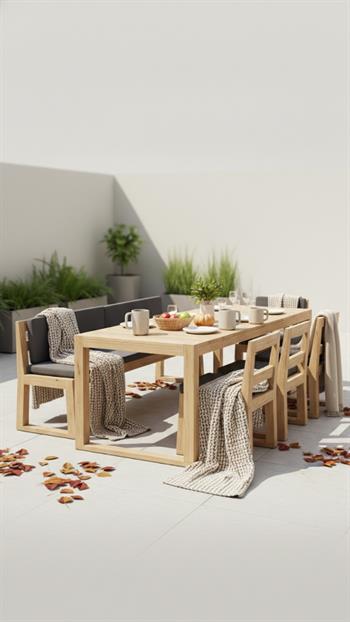 Bahçe Masa Sandalye Oturma Grubu – 8 Kişilik Bahçe Yemek Masası Takımı - Bushop Monolith Modeli