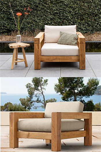 Bahçe mobilyası balkon mobilyası Ahşap Bahçe Takım Tekli Koltuk Lignora Serisi 