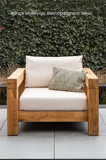 Bahçe mobilyası balkon mobilyası Ahşap Bahçe Takım Tekli Koltuk Lignora Serisi 