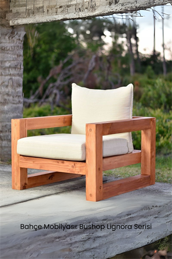 Bahçe mobilyası balkon mobilyası Ahşap Bahçe Takım Tekli Koltuk Lignora Serisi 