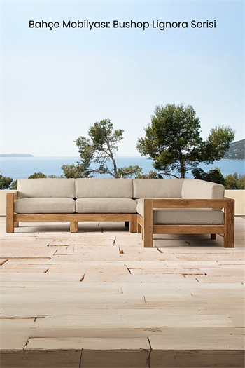 Bahçe mobilyası balkon mobilyası balkon köşe takımı Ahşap Bahçe Köşe Takımı Lignora Serisi 