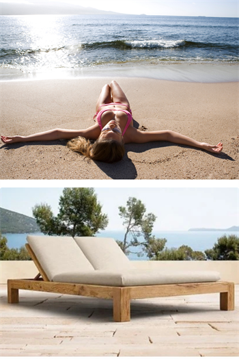 Çift Kişilik Ahşap şezlong Şezlong Plaj şezlong Minderli Şezlong Havuz Şezlong Bushop Marimo 6