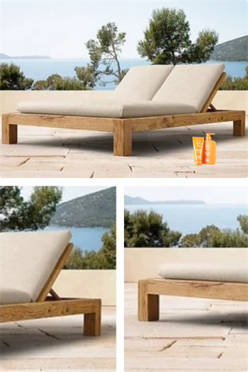 Çift Kişilik Ahşap şezlong Şezlong Plaj şezlong Minderli Şezlong Havuz Şezlong Bushop Marimo 6