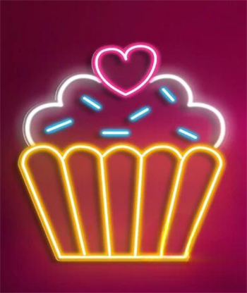 Cupcake Neon led tabela,  Kafe Pastane temalı duvar , Doğum günü, dekorasyon odası, Ev, Parti