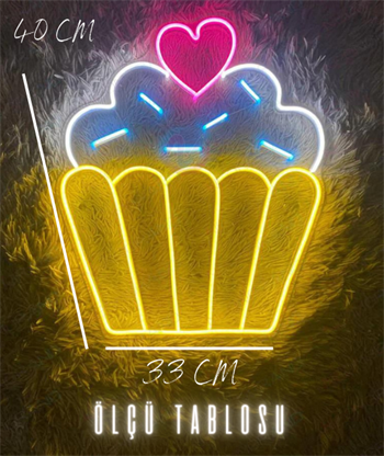 Cupcake Neon led tabela,  Kafe Pastane temalı duvar , Doğum günü, dekorasyon odası, Ev, Parti