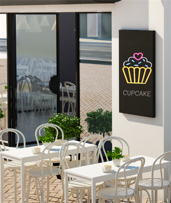 Cupcake Neon led tabela,  Kafe Pastane temalı duvar , Doğum günü, dekorasyon odası, Ev, Parti