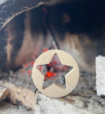 Doğal Ahşap 5li Şans Yıldızı Seti - Yılbaşı Ağaç Süsü-Oda-BuShop Dekorasyon