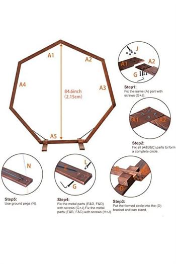 Düğün Parti Bahçe Ahşap Kemeri için Kemer Ahşap Düğün Kemeri Yedigen Ahşap Düğün Kemeri Bahçe Kemeri Düğün Partisi Tören Doğum Günü Partisi Açılış Partisi  Fotoğraf Kabini Standı