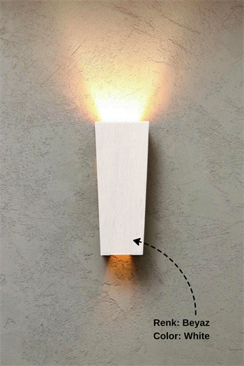 Duvar lambası Aplik Duvar aplikleri Led aplik Rustik duvar aplik Dekoratif duvar aydınlatması Gece lambası BuShop Alaçatı Beyaz