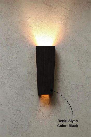 Duvar lambası Aplik Duvar aplikleri Led aplik Rustik duvar aplik Dekoratif duvar aydınlatması Gece lambası BuShop Alaçatı Siyah