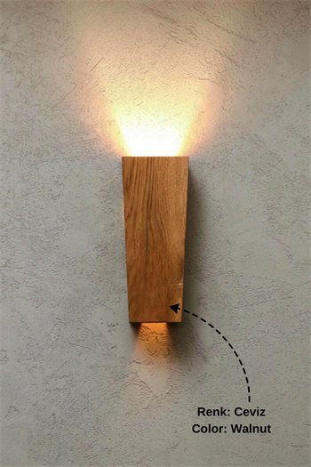 Duvar lambası Aplik Duvar aplikleri Led aplik Rustik duvar aplik Dekoratif duvar aydınlatması Gece lambası BuShop Alaçatı Ceviz